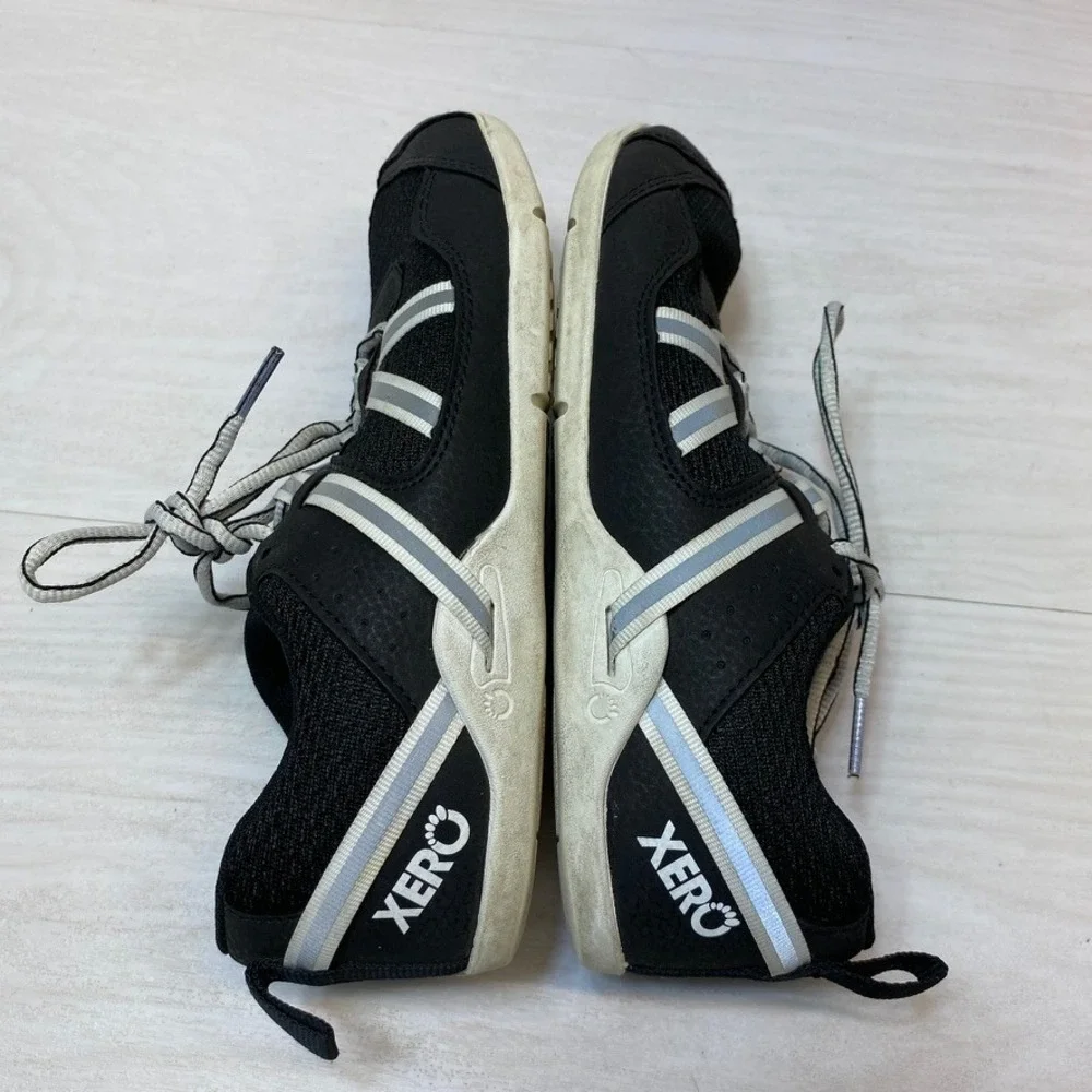 Xero Shoes Womens 7 Prio Running Shoes Minimalist Barefoot Black Mesh Sneakers